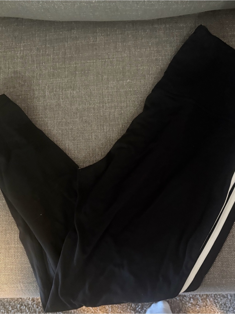 Black 28’ Align leggings with White Side Stripe